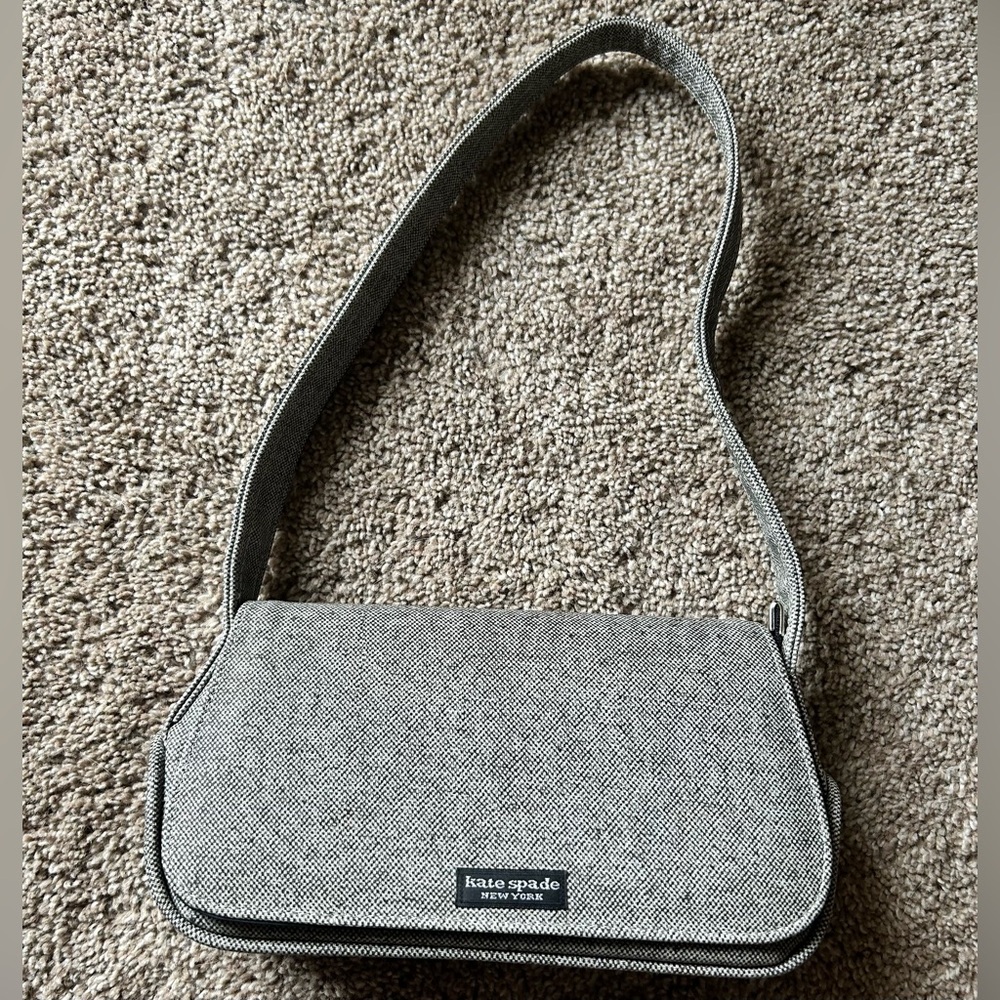 Vintage Y2K Kate Spade Textured Gray Crossbody Bag